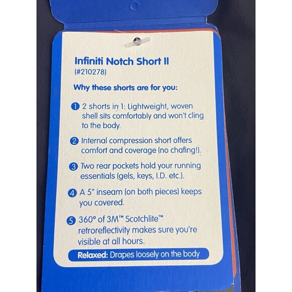 Brooks Mens Black Baltic Size Medium Infiniti Notch Shorts II 65+ degrees 2 in 1 - Picture 9 of 14